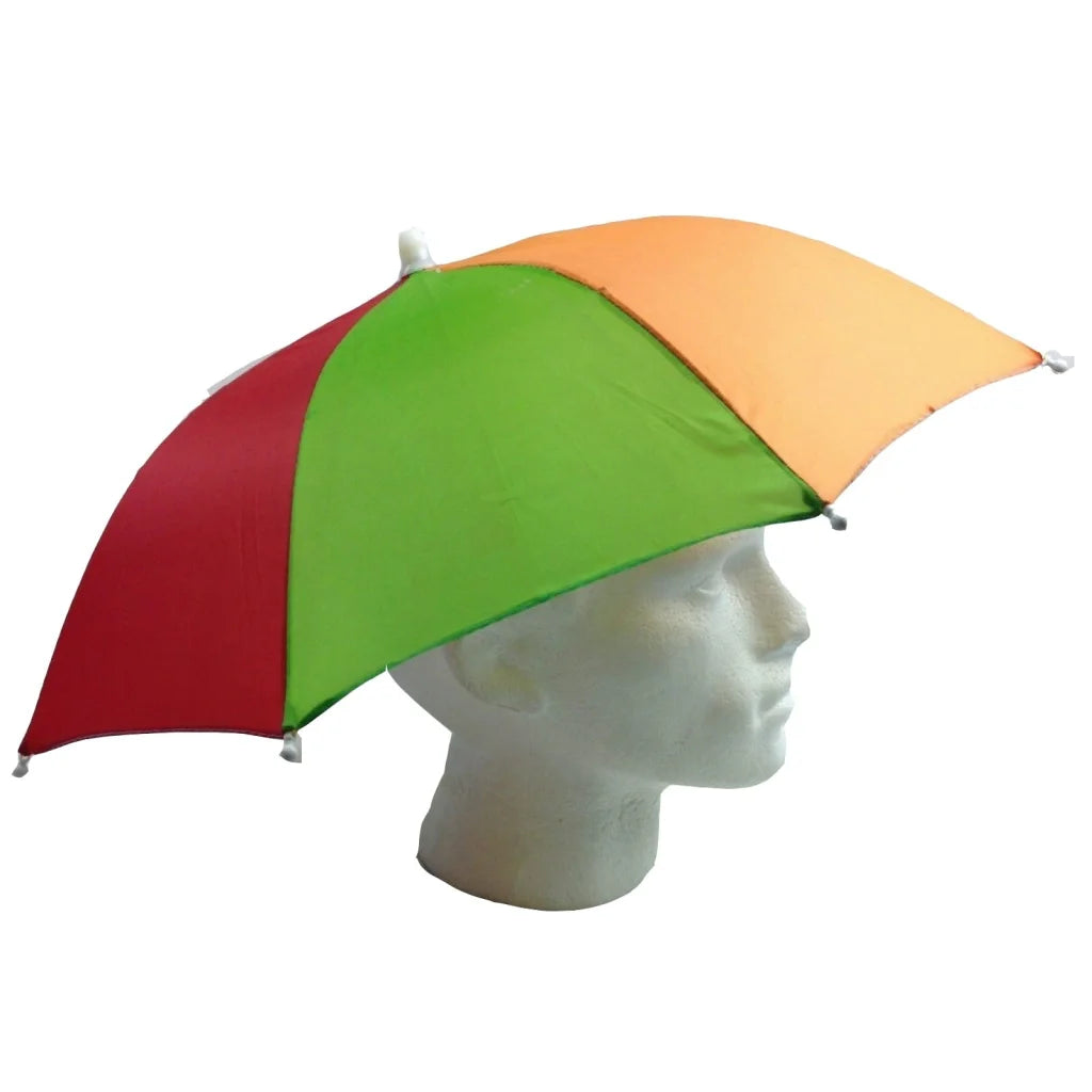 2-pc-Set Rainbow Umbrella Hat + 70s Fake Moustache Costume