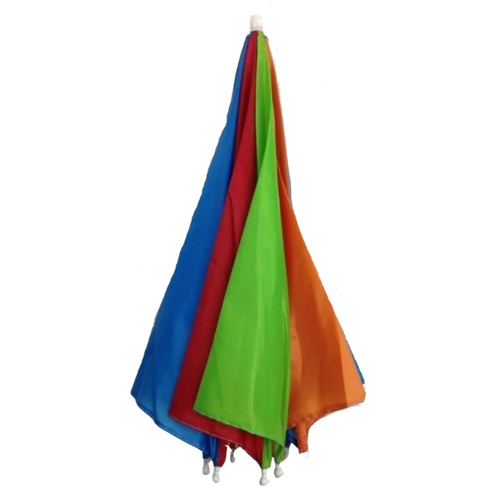 2-pc-Set Rainbow Umbrella Hat + 70s Fake Moustache Costume