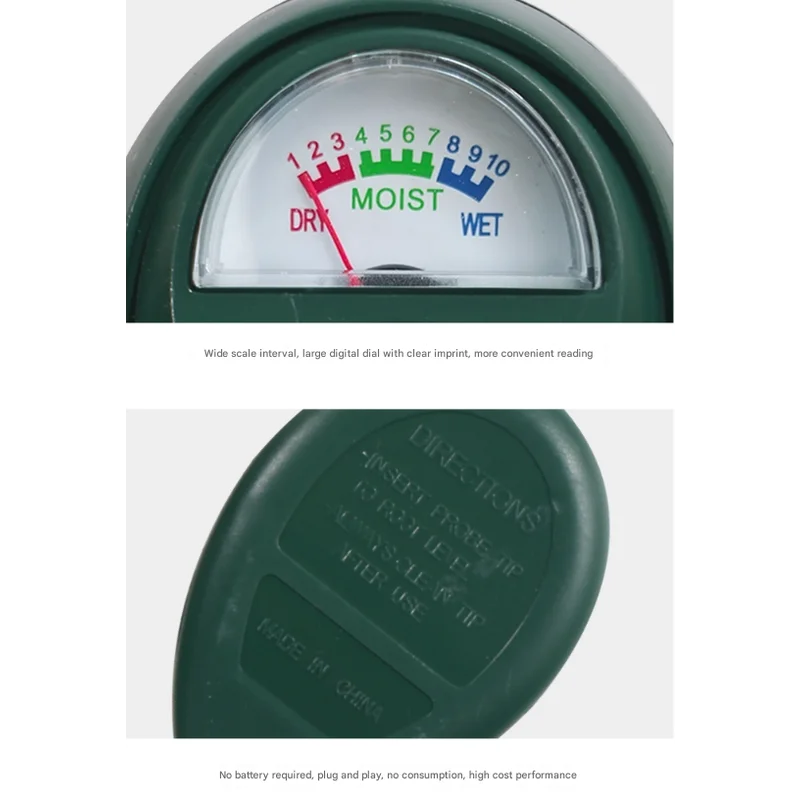2 Pcs (1 Green + 1 Black) Soil Moisture Meter - Accurate