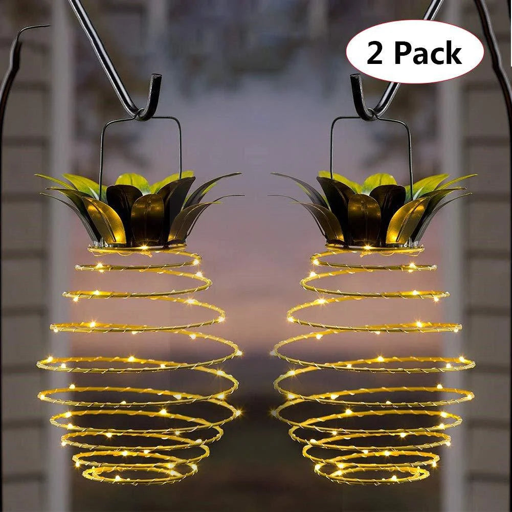 2 Pcs 30 LEDS Solar Pineapple Lantern – Outdoor LED