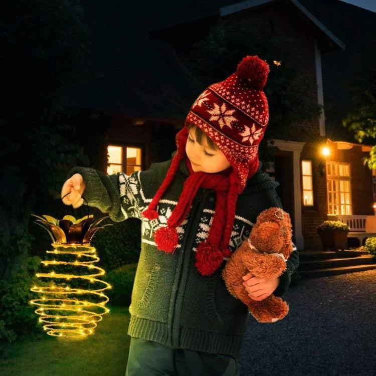 2 Pcs 30 LEDS Solar Pineapple Lantern – Outdoor LED