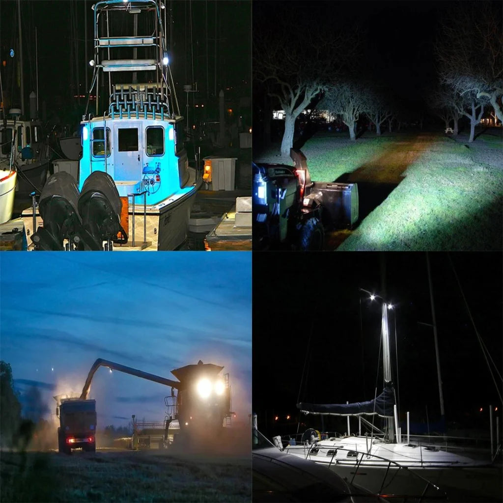 2 Pcs 3500Lm 6500K White Light 17 Led Waterproof Car Boat