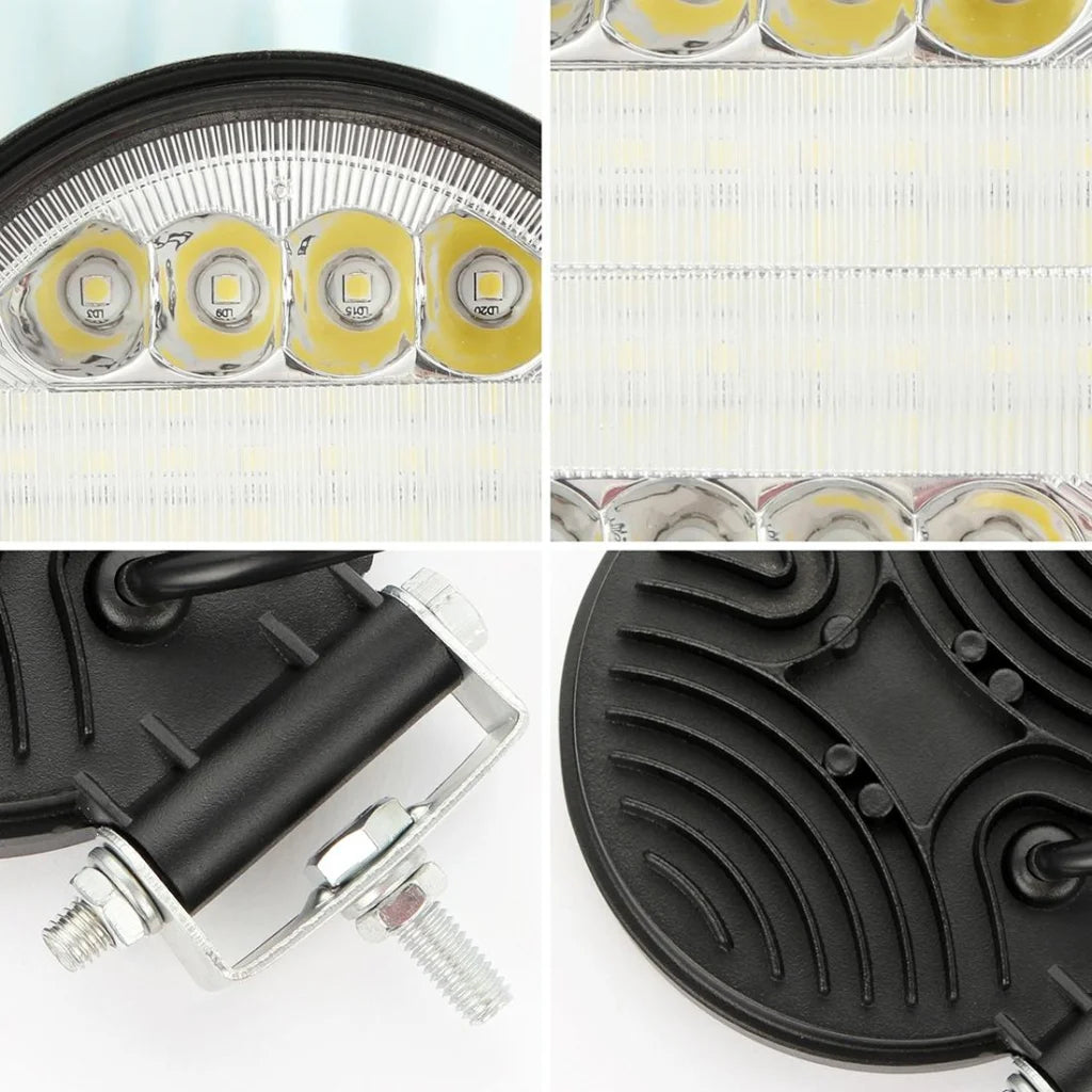 2 Pcs 4 Inch 15W Spot / Flood Light White Light Round