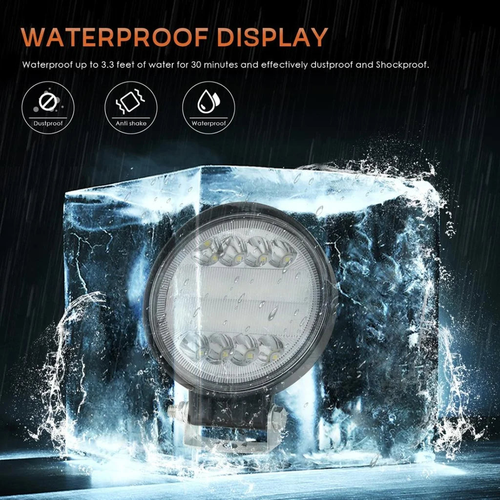 2 Pcs 4 Inch 15W Spot / Flood Light White Light Round