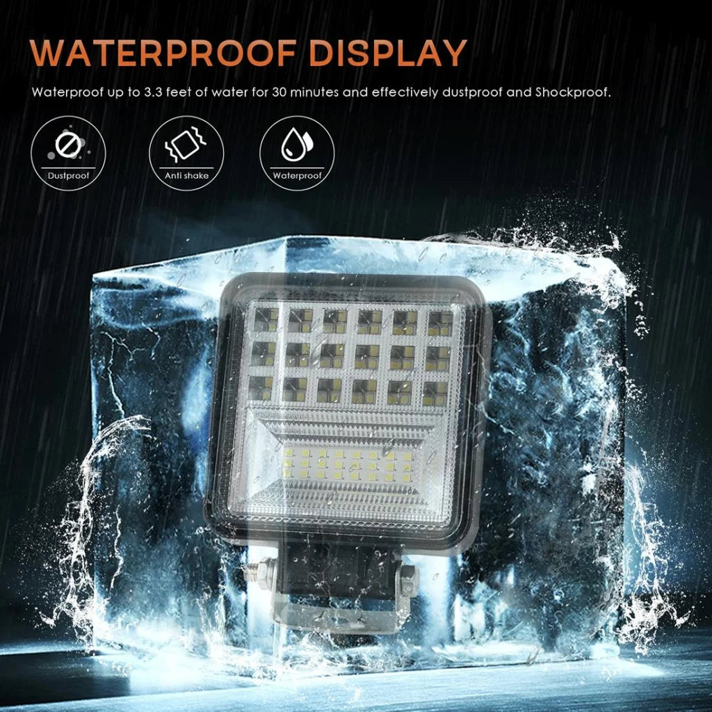 2 Pcs 4 Inch 20W Spot / Flood Light White Light Square