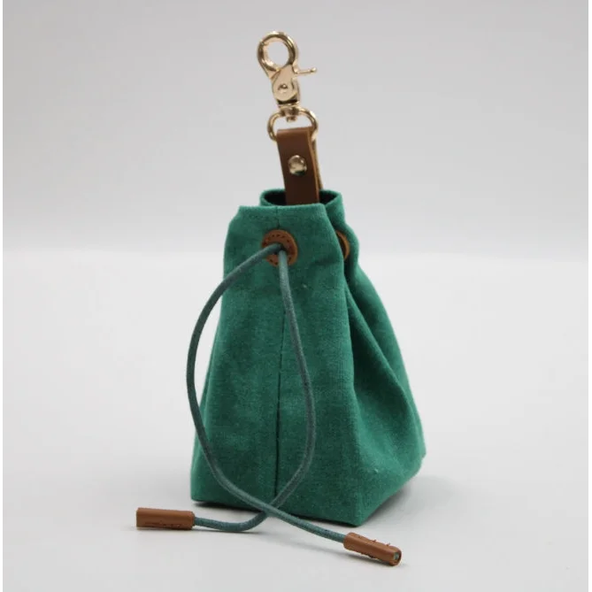 2-PCS Aqua Clip-On Canvas Dog Treat Pouch - Portable