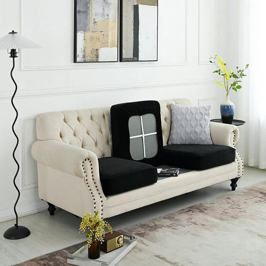 2 Pcs Black Elegant Polyester Sofa Cover - Full Protection