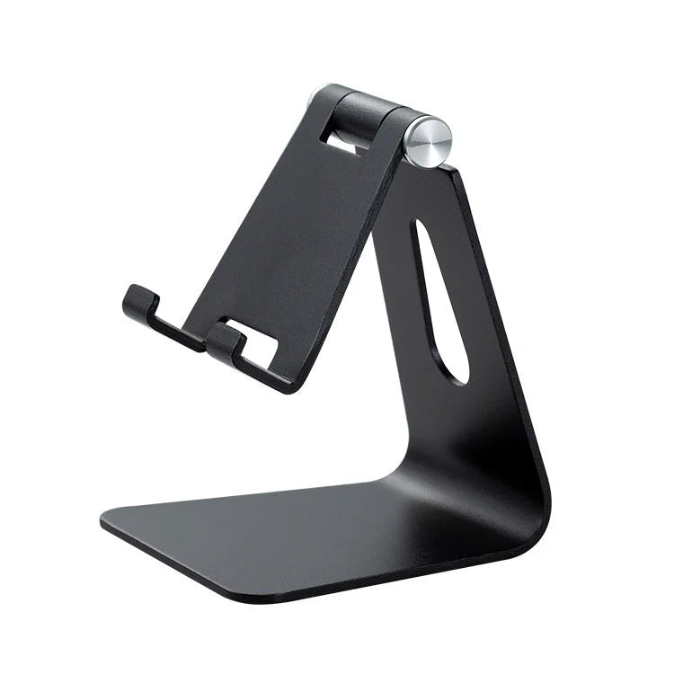 2 Pcs Black Foldable Aluminum Alloy Phone & Tablet Stand