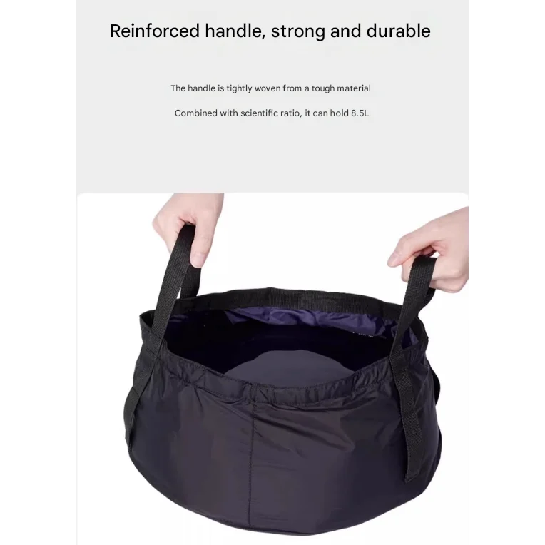 2 Pcs Black Ultra-Lightweight Collapsible Travel Basin