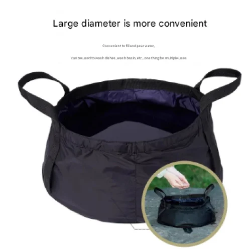2 Pcs Black Ultra-Lightweight Collapsible Travel Basin