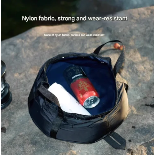 2 Pcs Black Ultra-Lightweight Collapsible Travel Basin