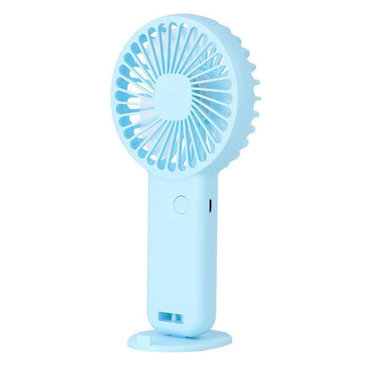 2 PCS Blue Cute USB Rechargeable Handheld Fan - Phone Stand