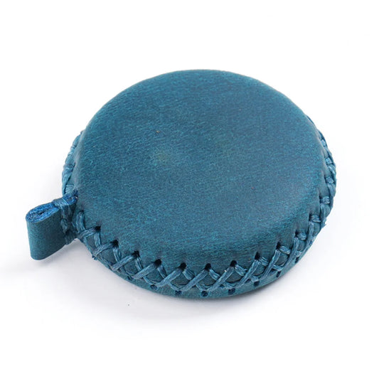 2 PCS Blue Hand-Stitched Leather Tape Measure - Compact &