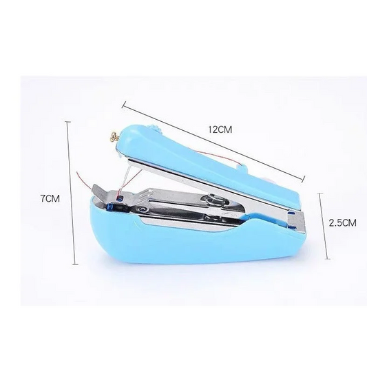 2 Pcs Blue Portable Mini Handheld Sewing Machine - Manual