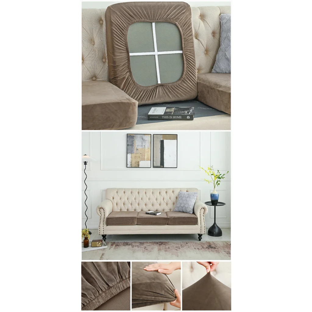 2 Pcs Brown Elegant Polyester Sofa Cover - Full Protection