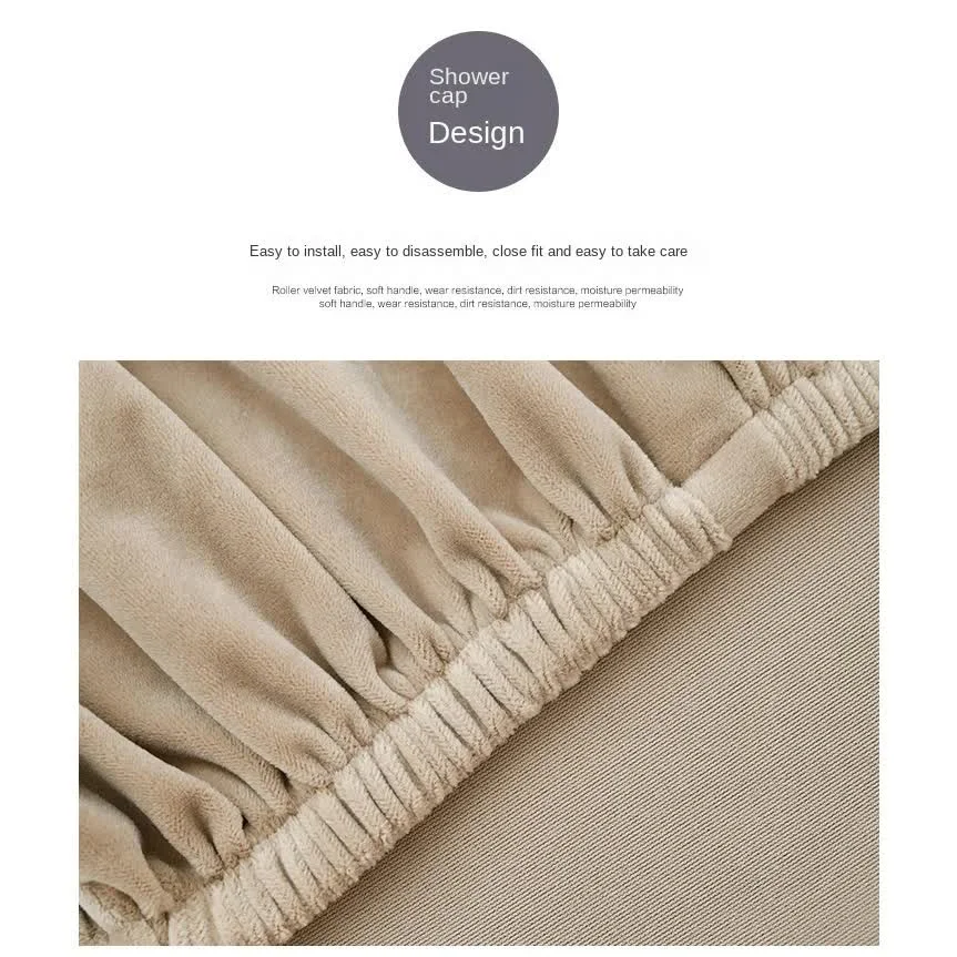2 Pcs Brown Elegant Polyester Sofa Cover - Full Protection