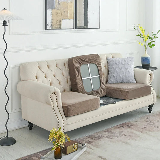 2 Pcs Brown Elegant Polyester Sofa Cover - Full Protection