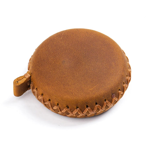 2 PCS Brown Hand-Stitched Leather Tape Measure - Compact &