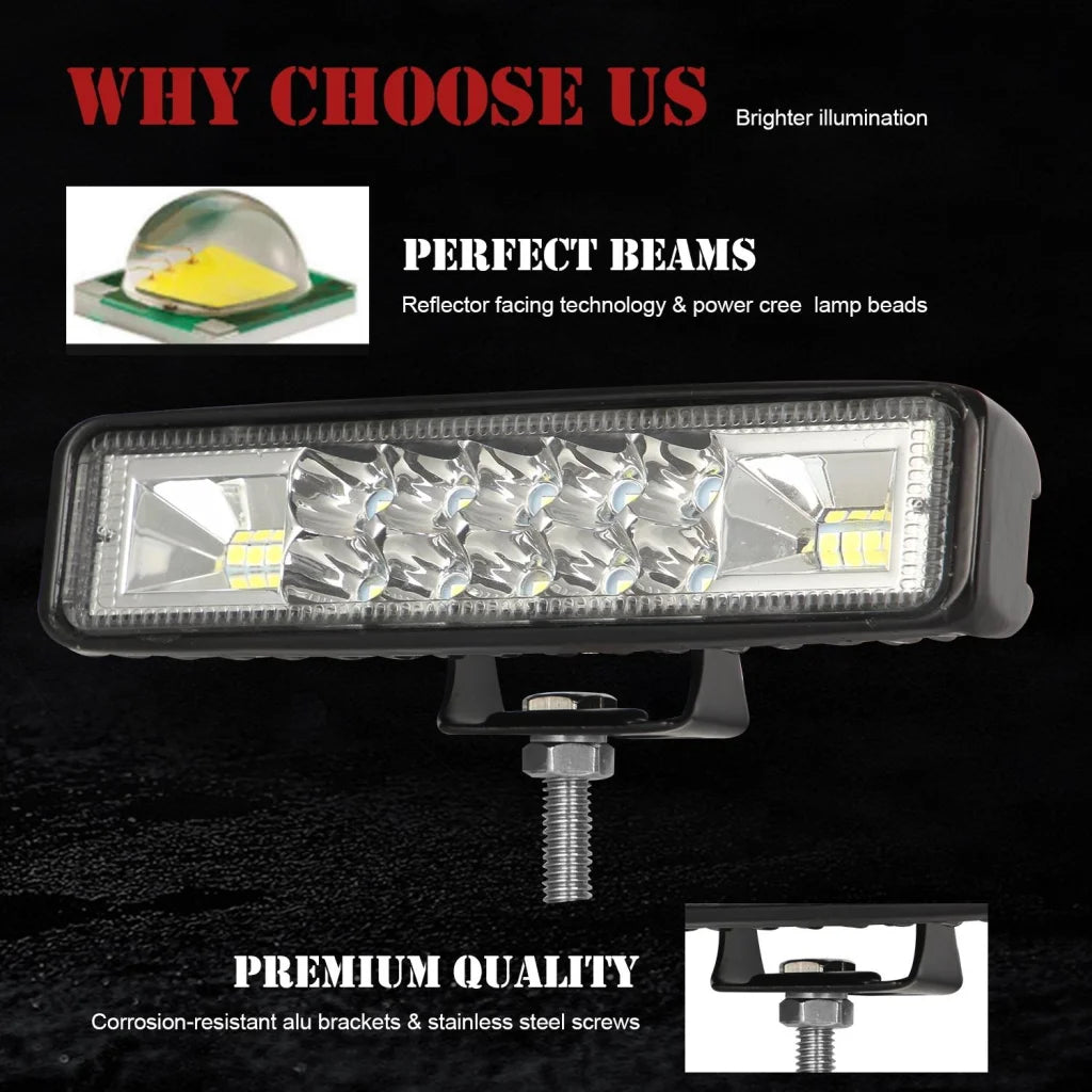 2 Pcs Car 6 Inch Dual - Row Mixed Light Strip Lamp