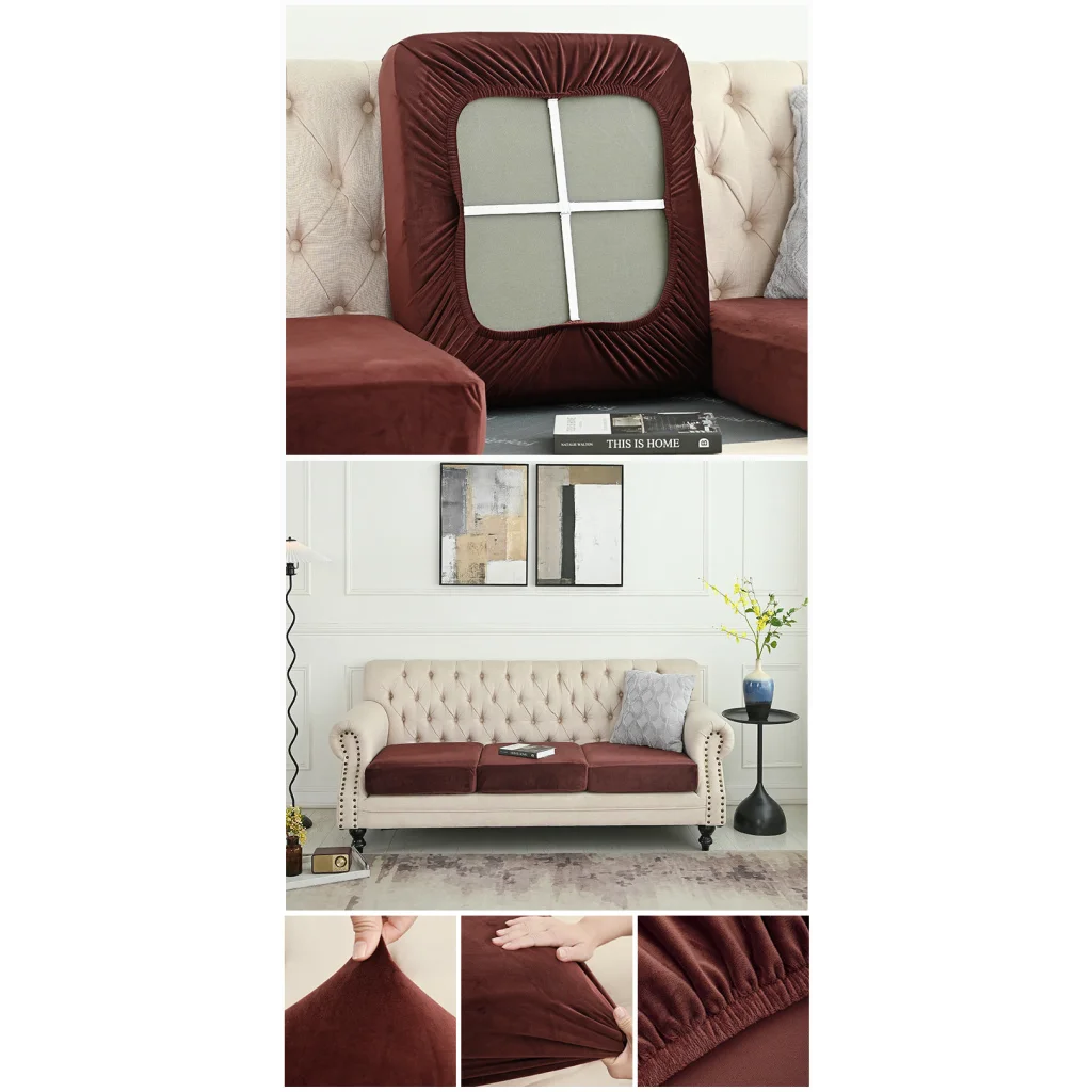 2 Pcs Coffee Elegant Polyester Sofa Cover - Full Protection