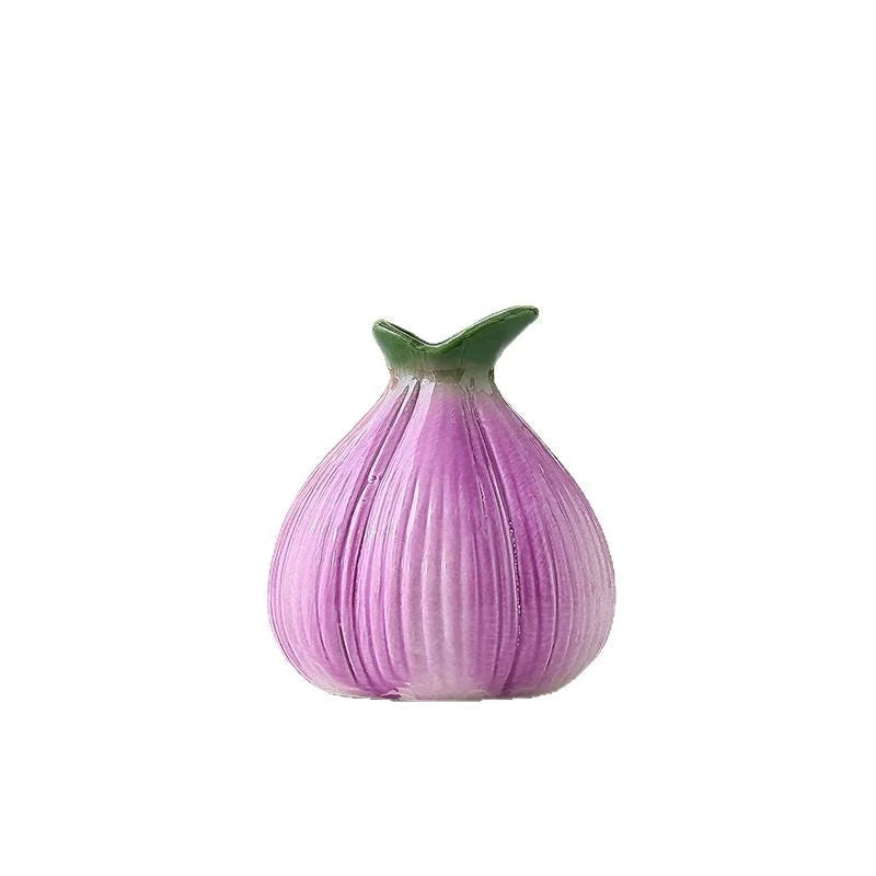 2 Pcs Creative Onion-Shaped Ceramic Vase for Hydroponic