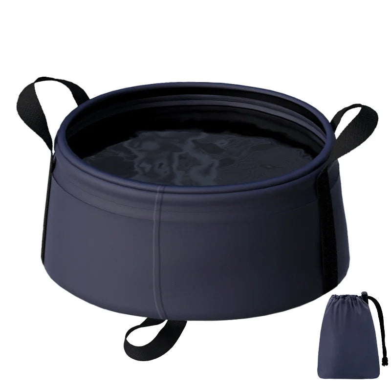 2 Pcs Dark Blue Ultra-Lightweight Collapsible Travel Basin