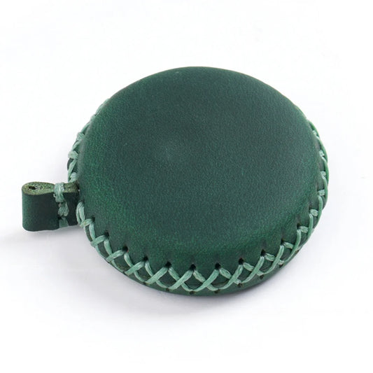 2 PCS Dark Green Hand-Stitched Leather Tape Measure