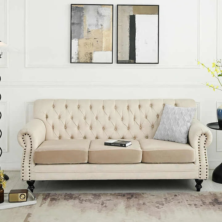 2 Pcs Dark Grey Elegant Polyester Sofa Cover - Full