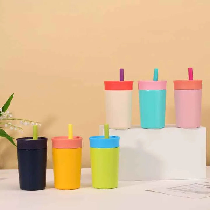 2 Pcs Green 12oz Insulated Tumbler with Straw