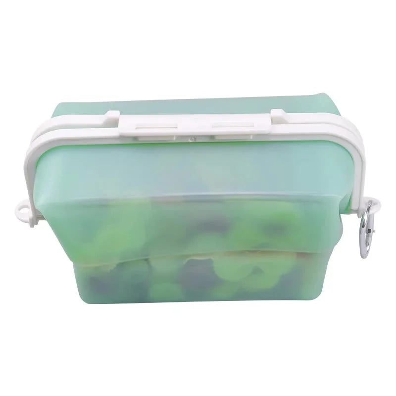 Set Of Two Green Collapsible Silicone