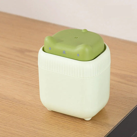 2 Pcs Green Cute Cat Press-to-Dispense Soap Pump & Sponge