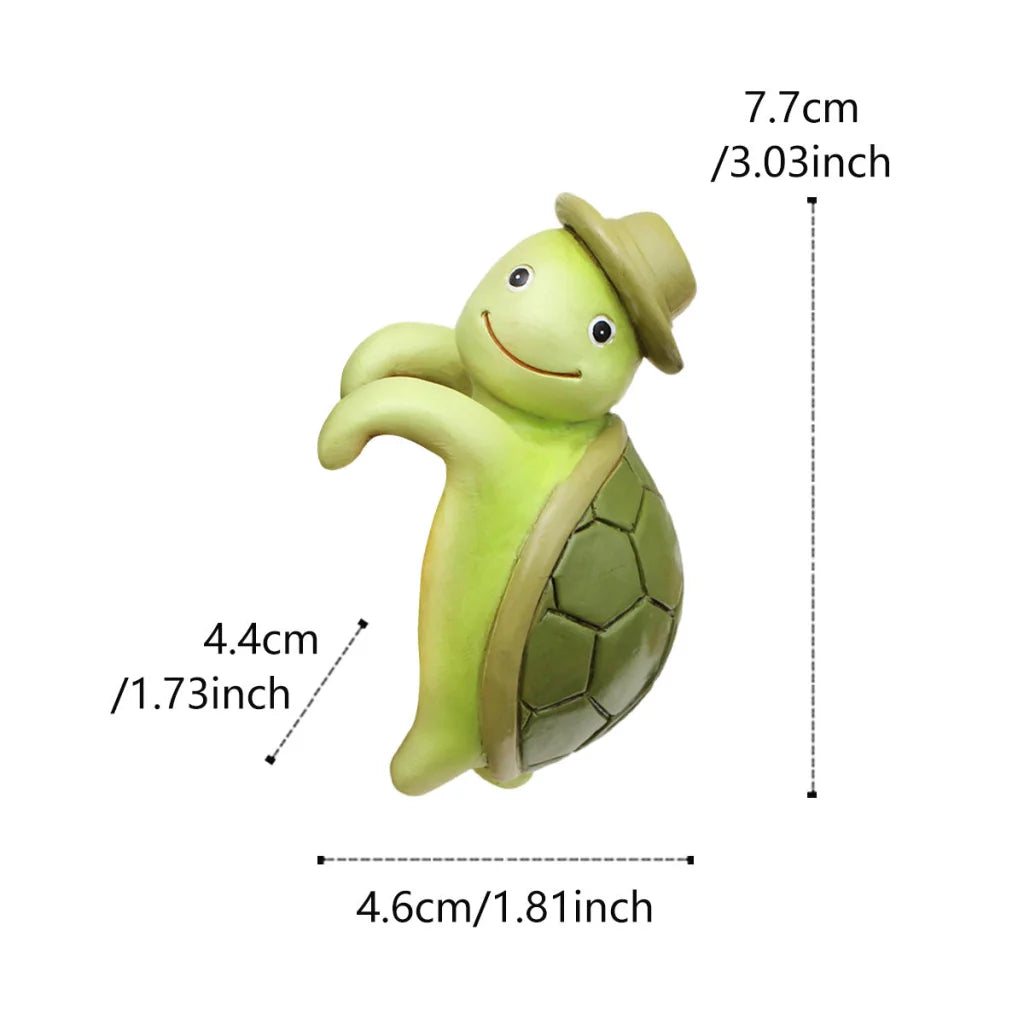 2 Pcs Green Cute Resin Turtle Pot Hanger - Garden Planter