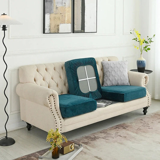 2 Pcs Green Elegant Polyester Sofa Cover - Full Protection