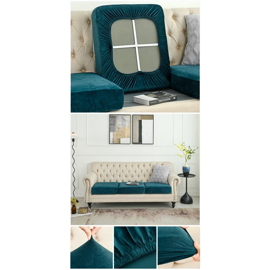 2 Pcs Green Elegant Polyester Sofa Cover - Full Protection