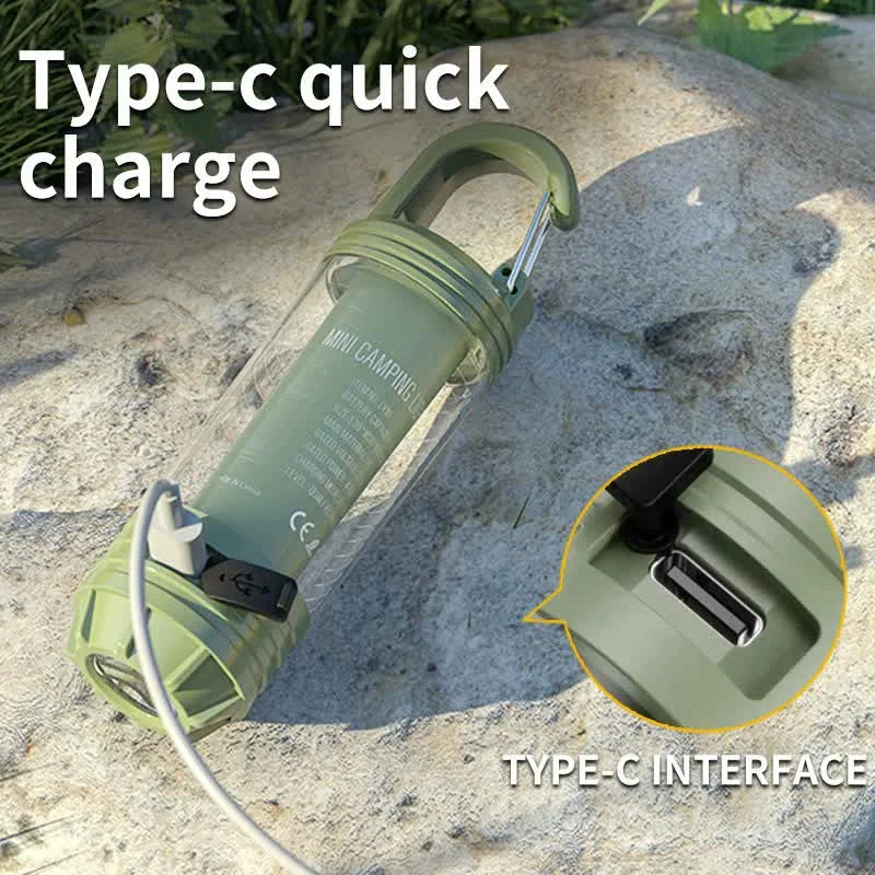 2 PCS Green Portable Outdoor Camping Light with 6 Modes &