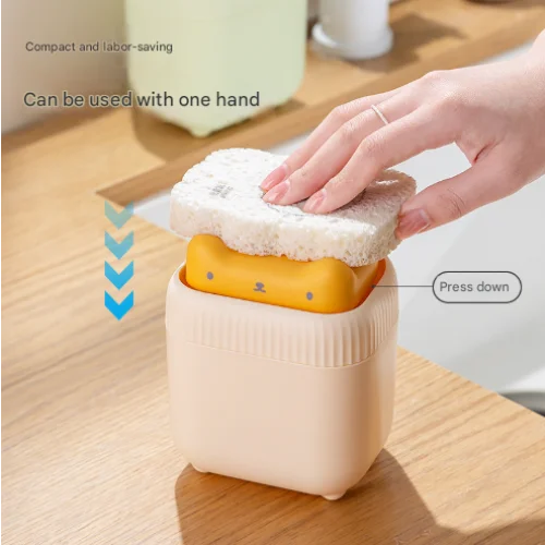 2 Pcs (Green + Yellow) Cute Cat Press-to-Dispense Soap Pump