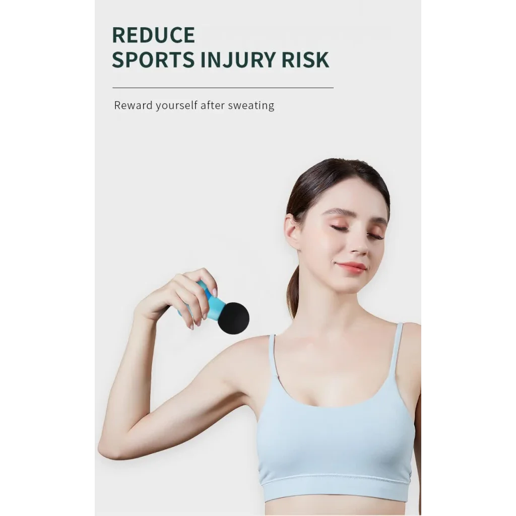 2 Pcs Grey And Green Mini Massage Gun - 6-Speed Muscle