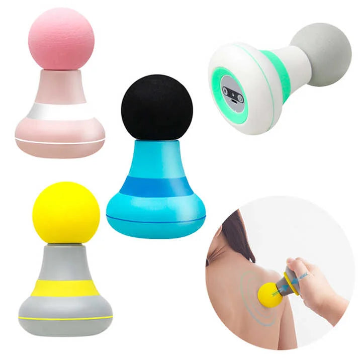 2 Pcs Grey And Green Mini Massage Gun - 6-Speed Muscle