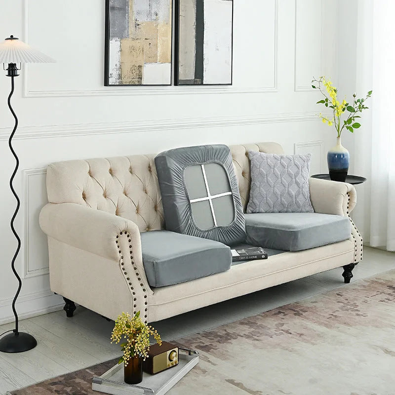 2 Pcs Grey Elegant Polyester Sofa Cover - Full Protection