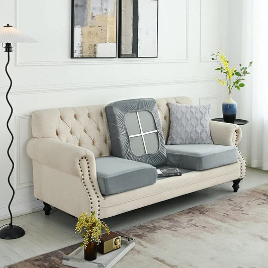 2 Pcs Grey Elegant Polyester Sofa Cover - Full Protection