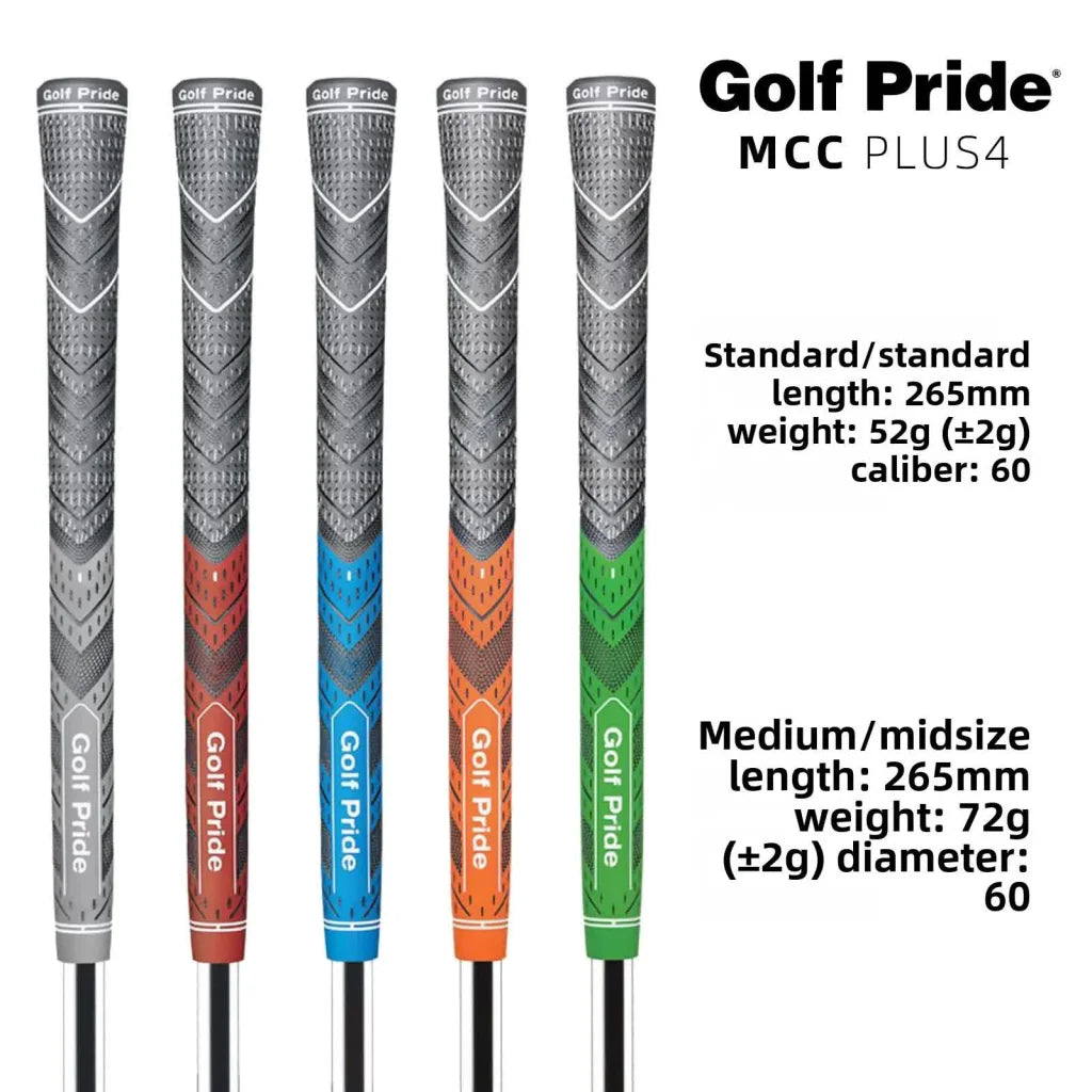2 Pcs Grey MCC PLUS4 Midsize Golf Grip - Rubber and Cotton