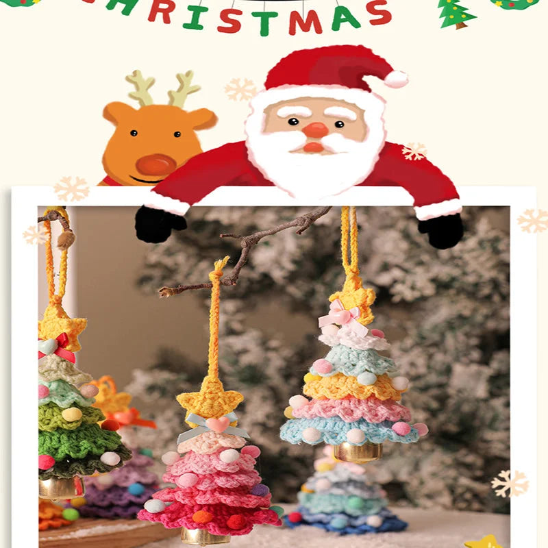 2 Pcs Handmade Crochet Christmas Tree Ornament - Plush
