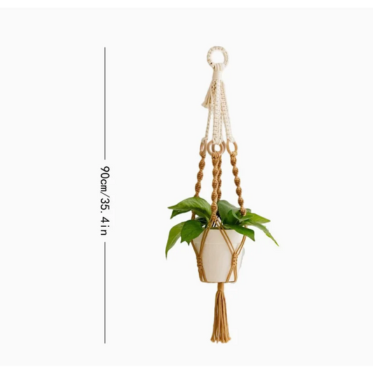 2 pcs Handwoven Plant Hanger-Cotton Rope Hanging Planter