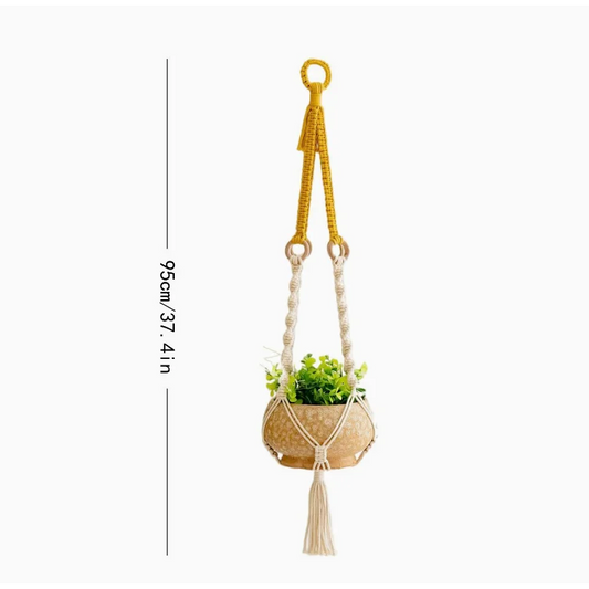 2 pcs Handwoven Plant Hanger-Cotton Rope Hanging Planter