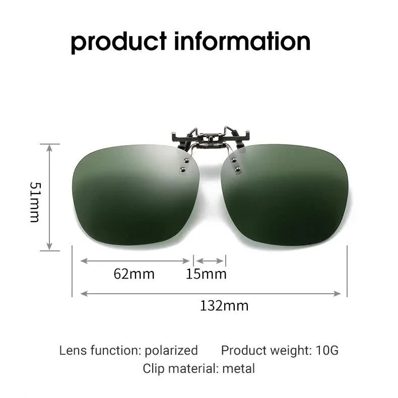 2 Pcs Night Vision Yellow Polarized Clip-On Sunglasses