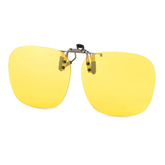 2 Pcs Night Vision Yellow Polarized Clip-On Sunglasses