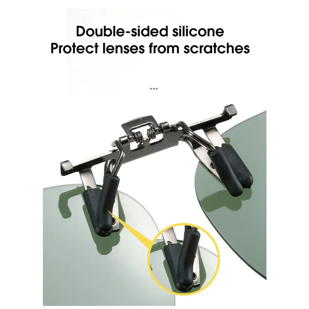 2 Pcs Night Vision Yellow Polarized Clip-On Sunglasses