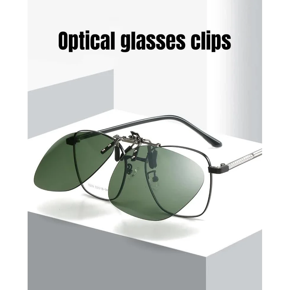 2 Pcs Night Vision Yellow Polarized Clip-On Sunglasses