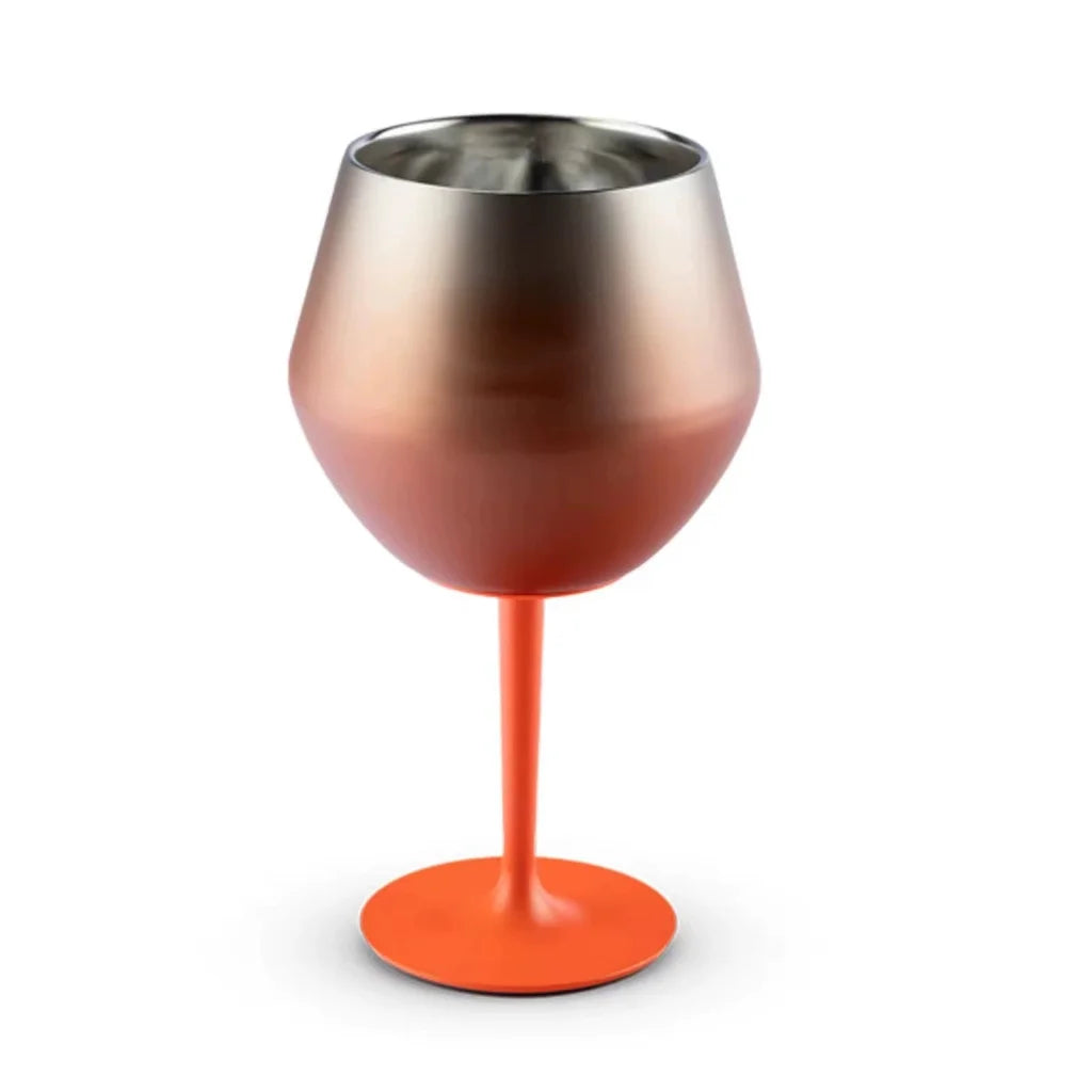 2 Pcs Orange Detachable Stainless Steel Wine Glass 14oz