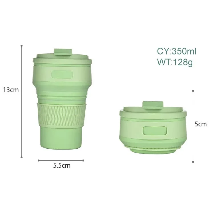 2 Pcs Pink Collapsible Silicone Coffee Cup – Portable